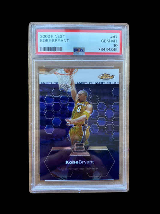 100% Authentic Kobe Bryant 2002 Topps Finest #47 PSA 10 Gem Lakers Card