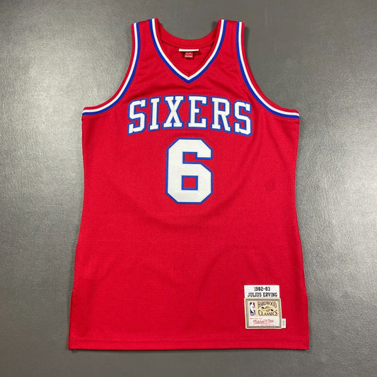 100% Authentic Dr J  Julius Erving Mitchell & Ness 82 83 Sixers Jersey Size 40 M