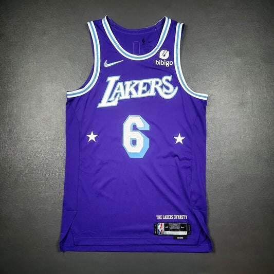 100% Authentic Lebron James Nike Lakers Mixtape City Jersey Size 44 M Bibigo