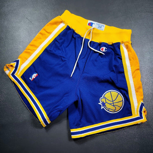 100% Authentic Golden State Warriors Vintage Champion Shorts Size 34 pro cut