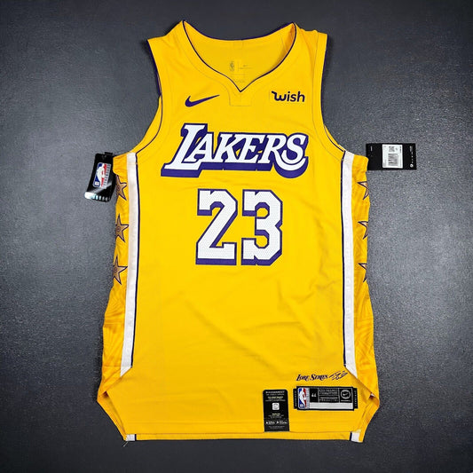 100% Authentic Lebron James Nike Lore Series City Lakers Jersey Size 44 M Mens