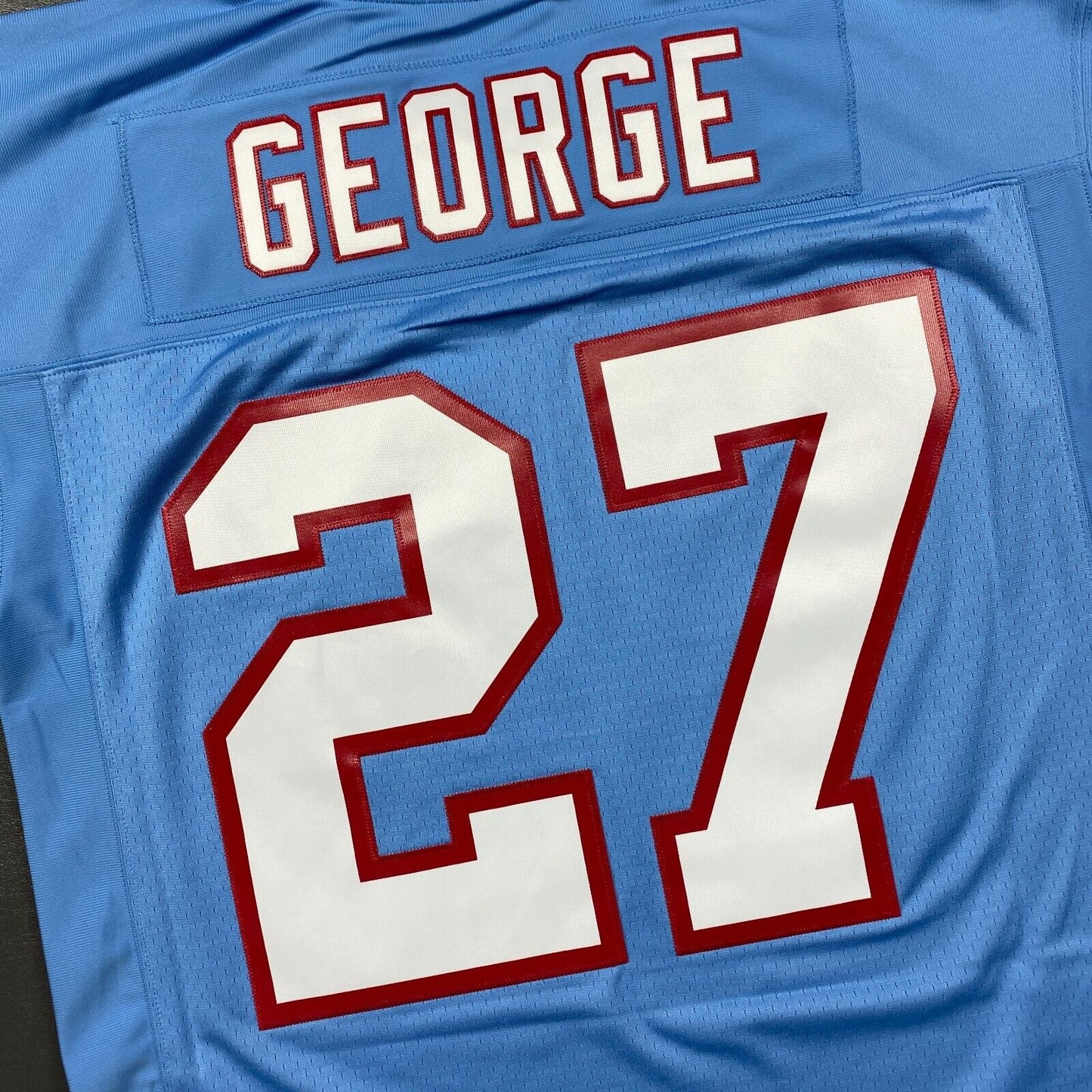 100% Authentic Eddie George Mitchell & Ness 1997 Oilers Legacy Jersey Size 44 L