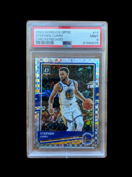 100% Authentic Stephen Curry 2020 Donruss Optic Checkerboard #17 PSA 9 Mint