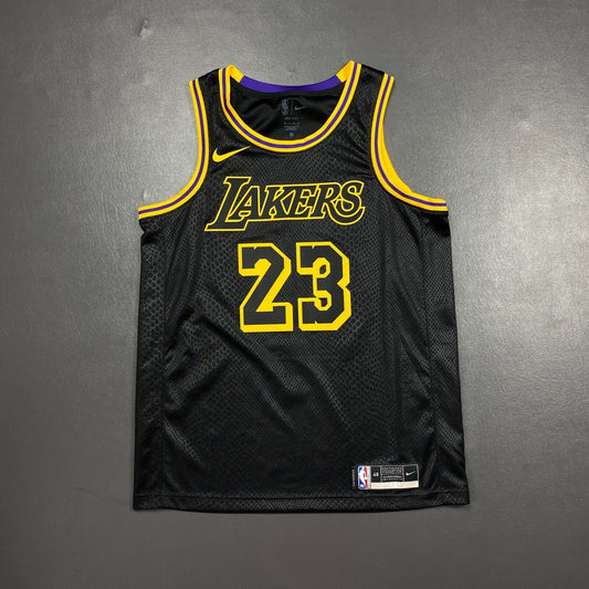 100% Authentic Lebron James Nike Lakers Black Mamba City Jersey Size 48 L Mens