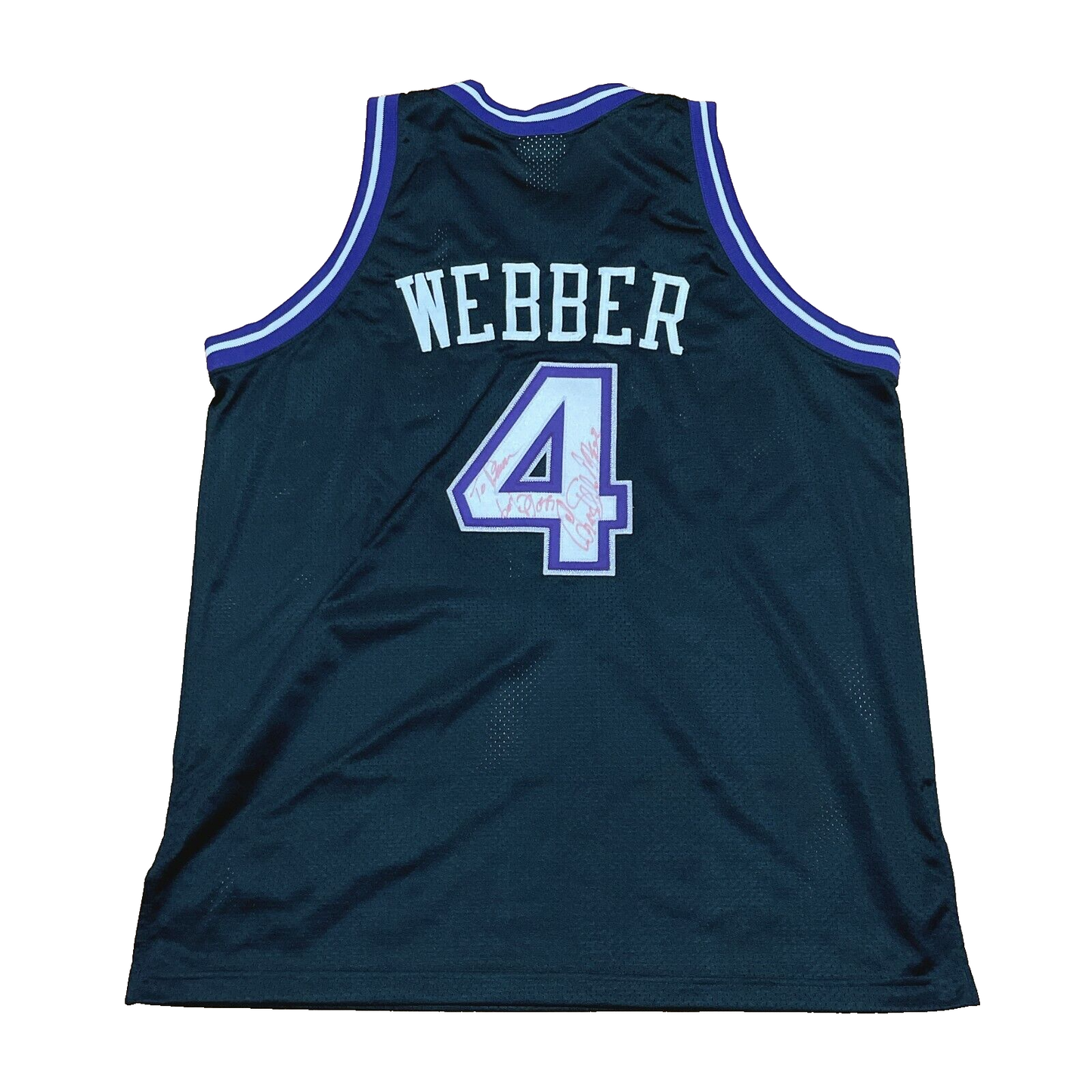 100 Authentic Chris Webber Puma Sacramento Kings Signed Jersey Size 48 XL Mens
