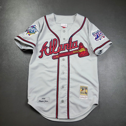 100% Authentic Chipper Jones Mitchell Ness 1999 Braves Jersey Size 36 S Mens