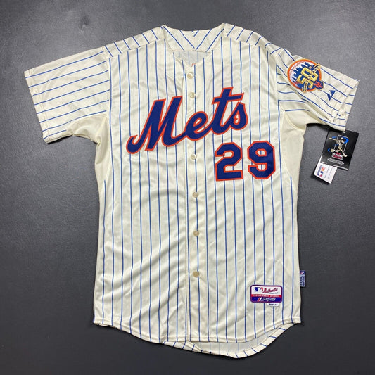 100% Authentic Ike Davis Vintage Majestic NY Mets 50th Anniversary Jersey 44 L