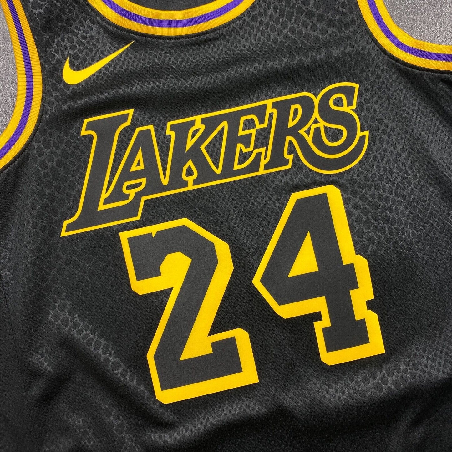 100% Authentic Kobe Bryant Nike Lakers Black Mamba City Swingman Jersey 48 L