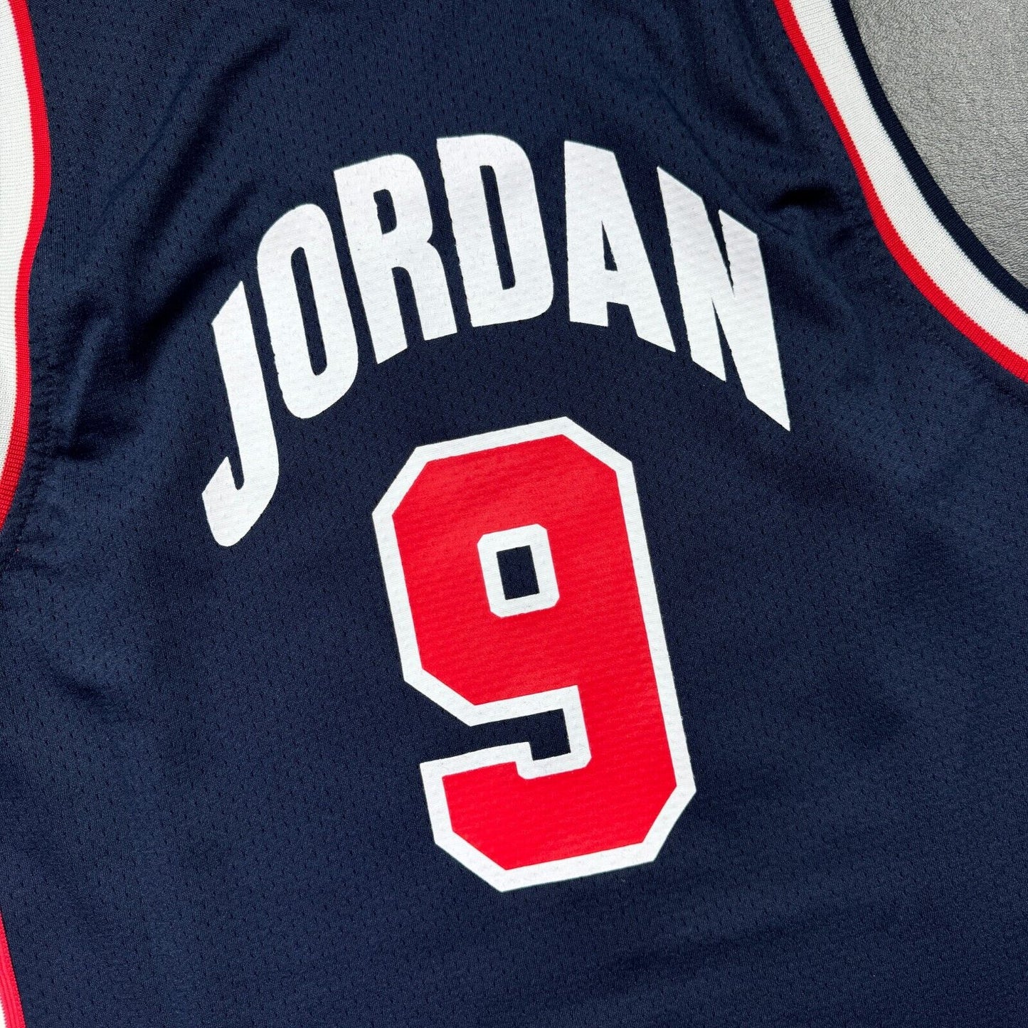 100% Authentic Michael Jordan Mitchell Ness 92 USA Olympic Jersey Youth XL 18/20