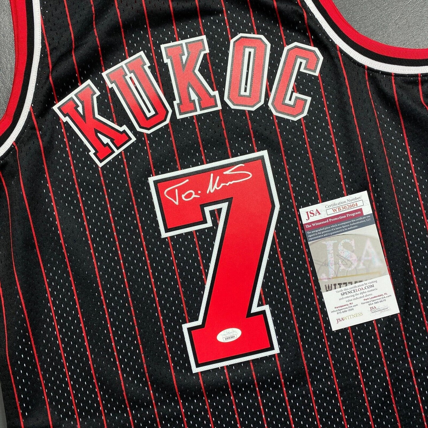 100% Authentic Toni Kukoc Mitchell & Ness Chicago Bulls Signed Jersey COA JSA