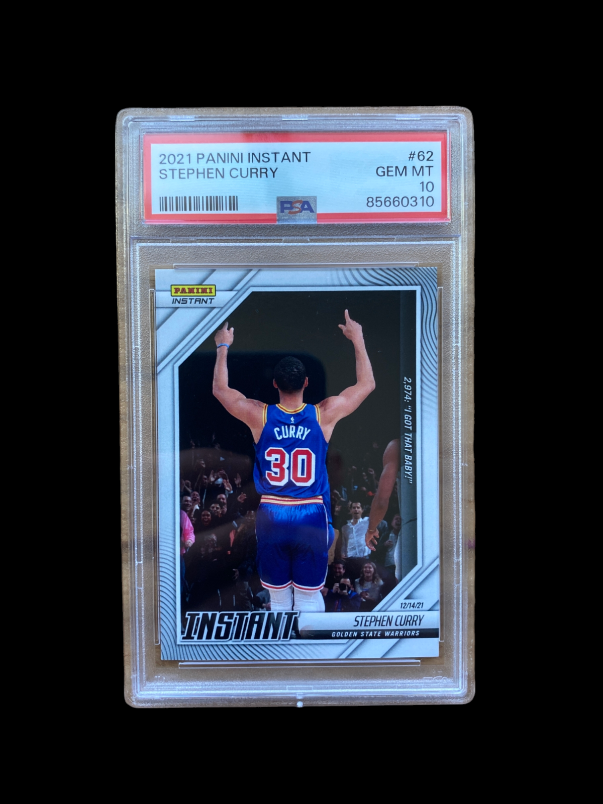 100% Authentic Stephen Curry 2021 Panini Instant #62 PSA 10 Gem MT