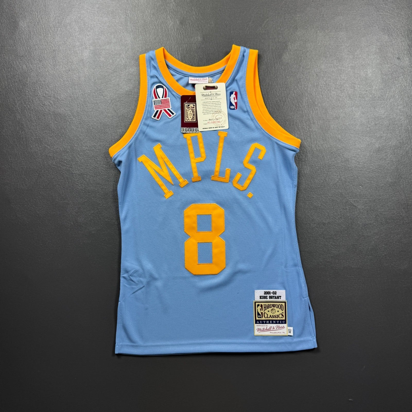 100% Authentic Kobe Bryant Mitchell Ness 01 02 MPLS Lakers Jersey