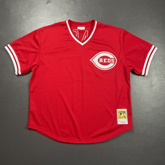 100% Authentic Chris Sabo Mitchell & Ness 1990 Reds BP Jersey 2XL 52 Mens