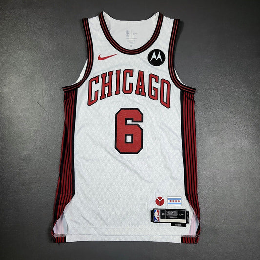 100% Authentic Alex Caruso Nike Bulls City Edition Jersey Size 40 S Motorola