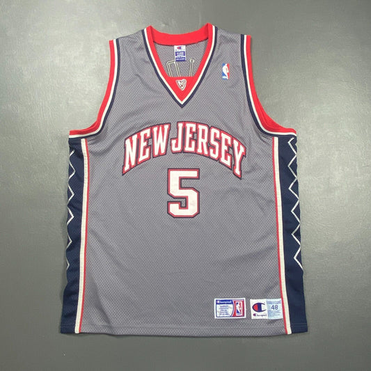 100% Authentic Jason Kidd Vintage Champion New Jersey Nets Jersey Size 48 XL