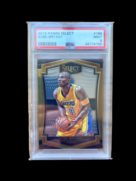 100 Authentic Kobe Bryant 2015 Panini Select 186 PSA 9 Mint Lakers Card