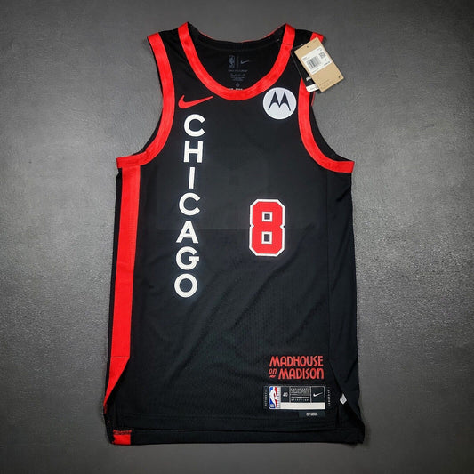 100% Authentic Zach LaVine Nike Bulls City Edition Jersey Size 40 S Motorola