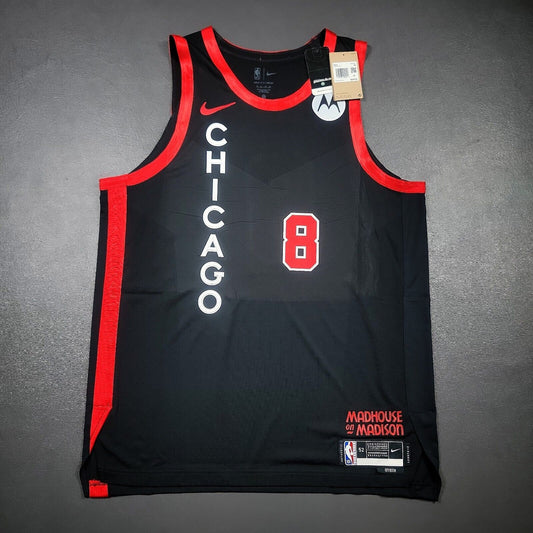 100% Authentic Zach LaVine Nike Bulls City Edition Jersey Size 52 XL Motorola