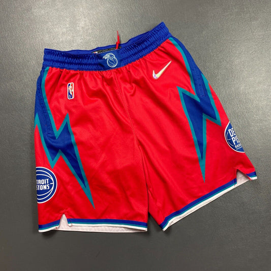 100% Authentic Nike Detroit Pistons NBA 75th City Edition Shorts Size 38 L Mens