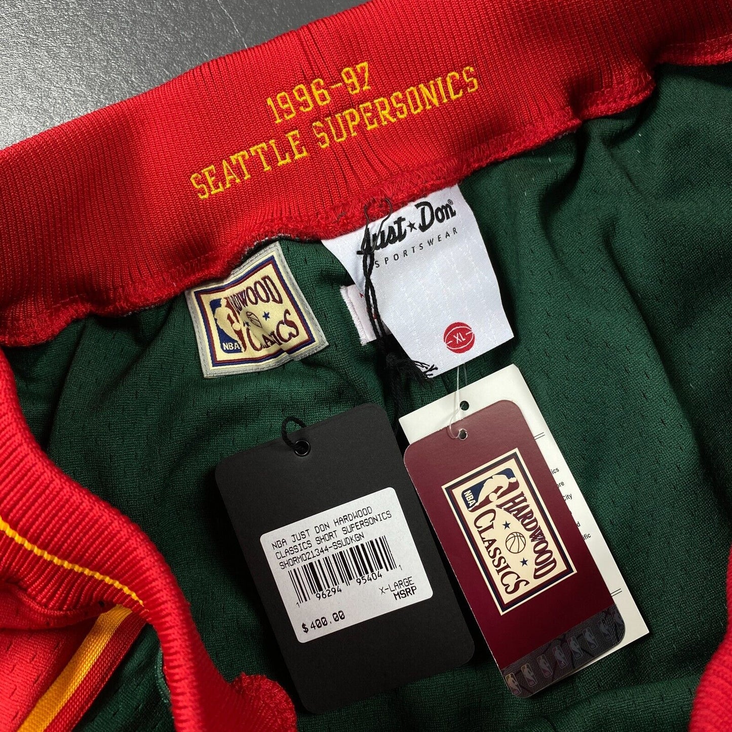 100% Authentic Just Don x Mitchell Ness 96 97 Seattle Supersonics Shorts XL 48