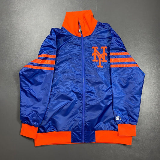 100% Authentic New York Mets Vintage Starter Zip Jacket Size 3XL Mens