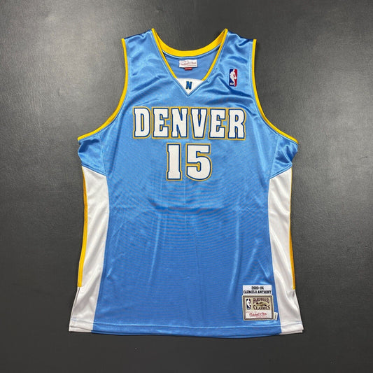 100% Authentic Carmelo Anthony Mitchell Ness 03 04 Denver Nuggets Jersey 44 L