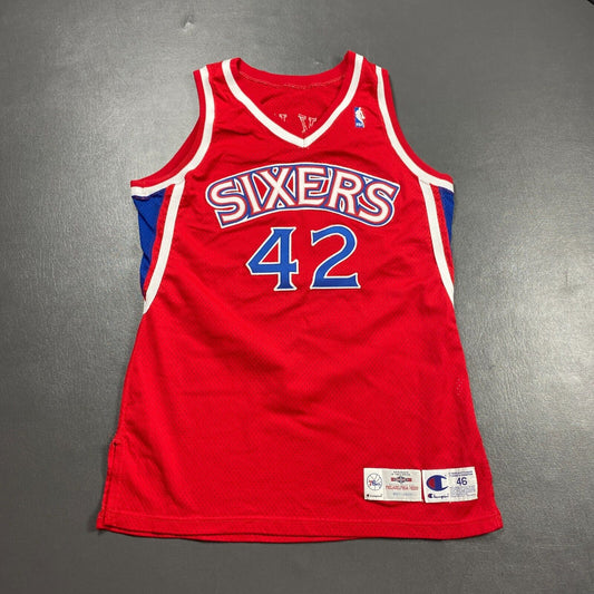 100% Authentic Jerry Stackhouse Vintage Champion 95 96 76ers Pro Cut Game Jersey