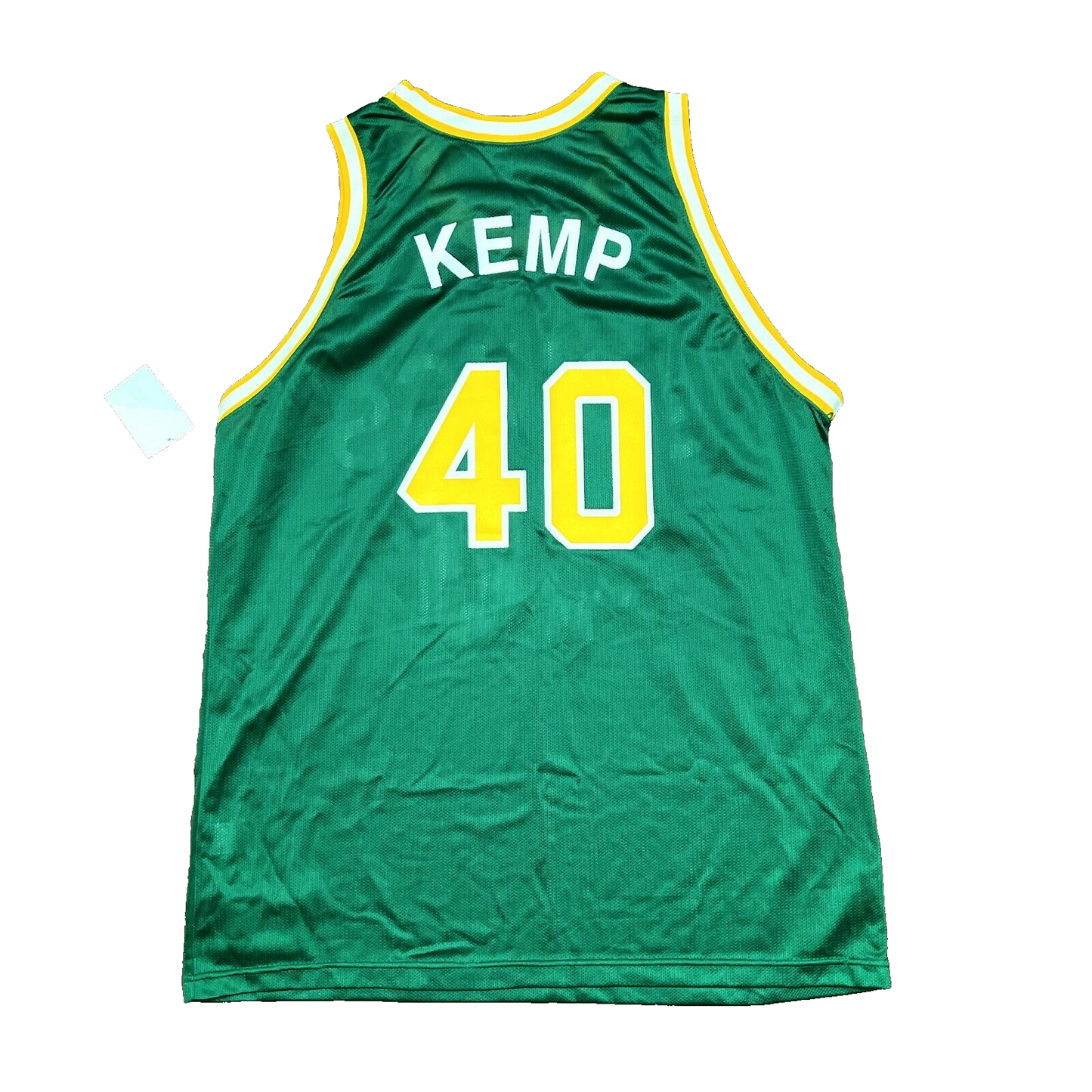 100% Authentic Shawn Kemp Vintage Champion Sonics Signed Jersey Size 48 L XL
