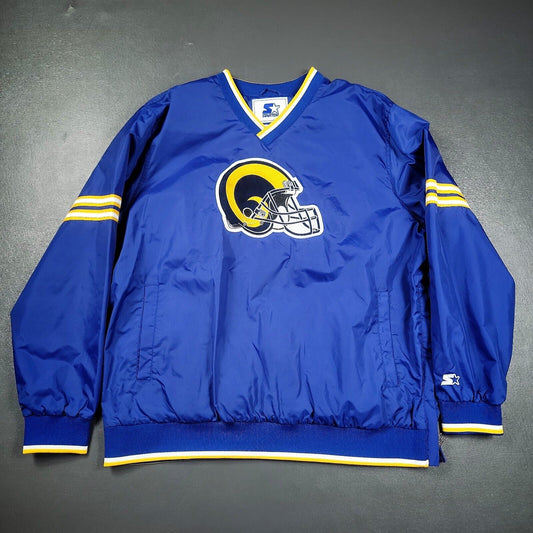 100% Authentic Los Angeles Rams Vintage Starter Pullover Jacket Size 3XL Mens