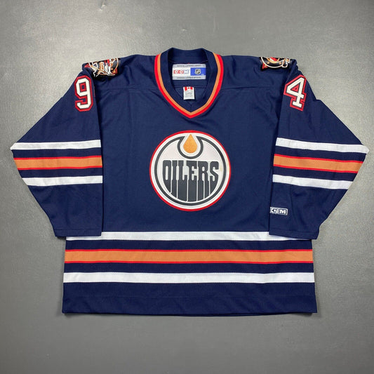 100% Authentic Ryan Smyth Vintage CCM Edmonton Oilers Jersey Size 2XL Mens