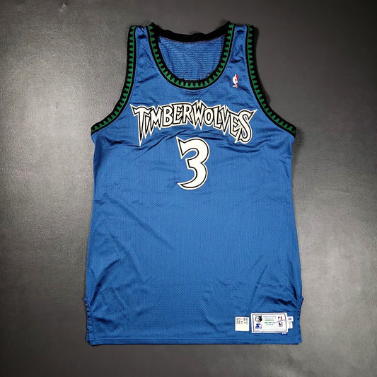 100% Authentic Stephon Marbury Starter 97 98 Timberwolves Game Pro Cut Jersey 46