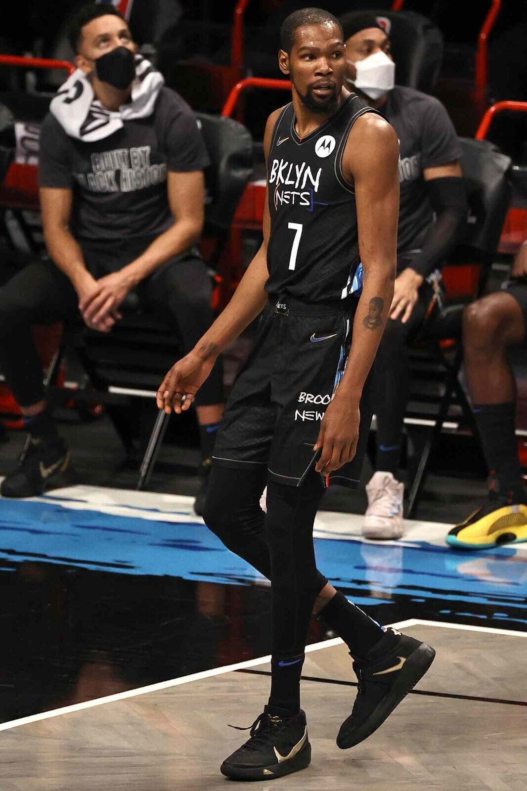 100% Authentic Kevin Durant 2021 Nets City Team Issued Pro Cut Jersey 48+4