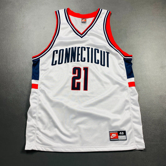 100% Authentic Ricky Moore Vintage Nike UConn Connecticut Huskies Jersey Size 48
