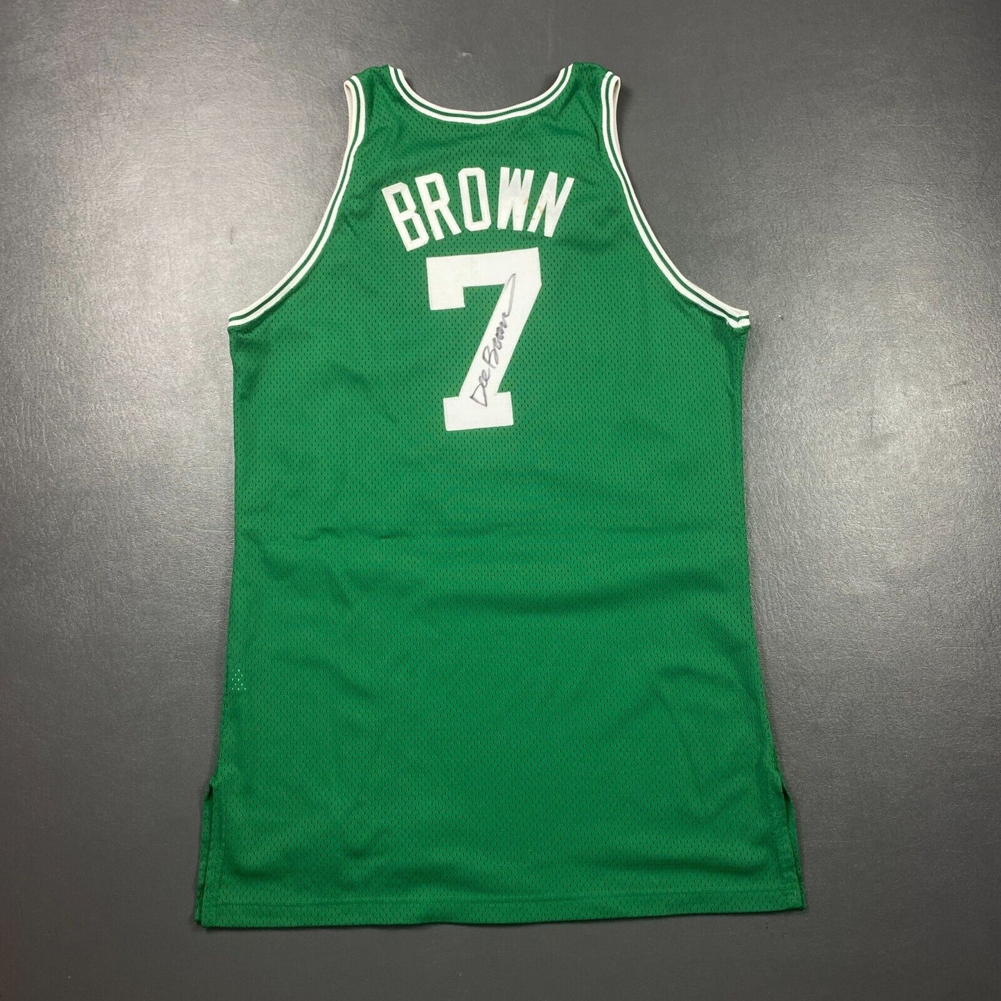 100% Authentic Dee Brown Vintage Champion Signed Celtics Pro Cut Game Jersey
