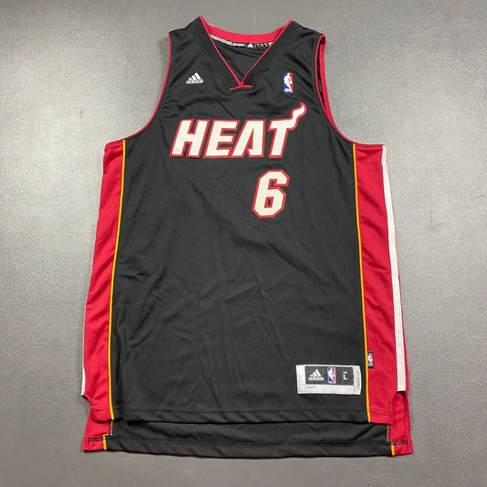100% Authentic Lebron James Adidas Miami Heat Swingman Jersey Size L Mens