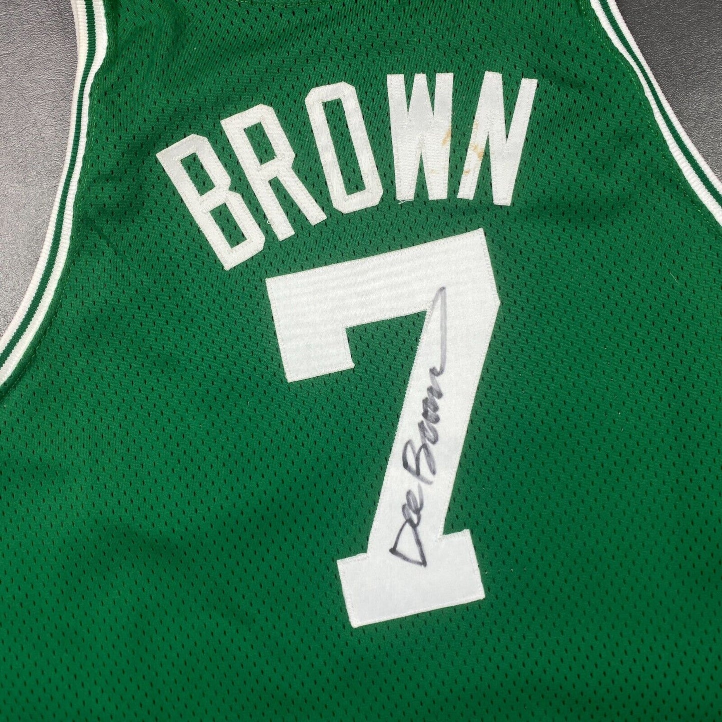 100% Authentic Dee Brown Vintage Champion Signed Celtics Pro Cut Game Jersey
