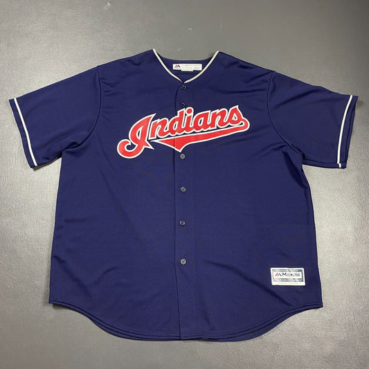 100% Authentic Francisco Lindor Majestic Cleveland Indians Jersey Size 2XL Mens