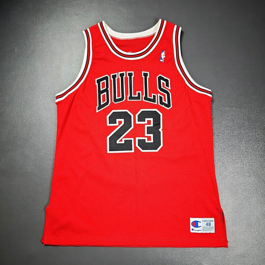 100% Authentic Michael Jordan Vintage Champion Bulls Jersey 48 XL pro cut Mens