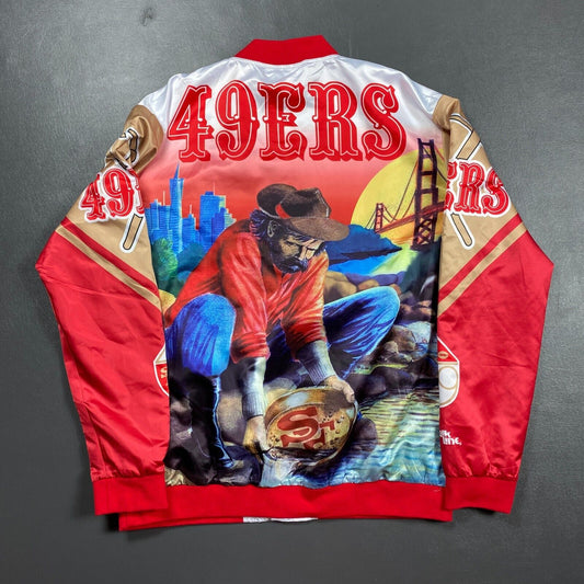 100% Authentic Chalk Line San Francisco 49ers Gold Stadium Jacket Size 3XL Mens
