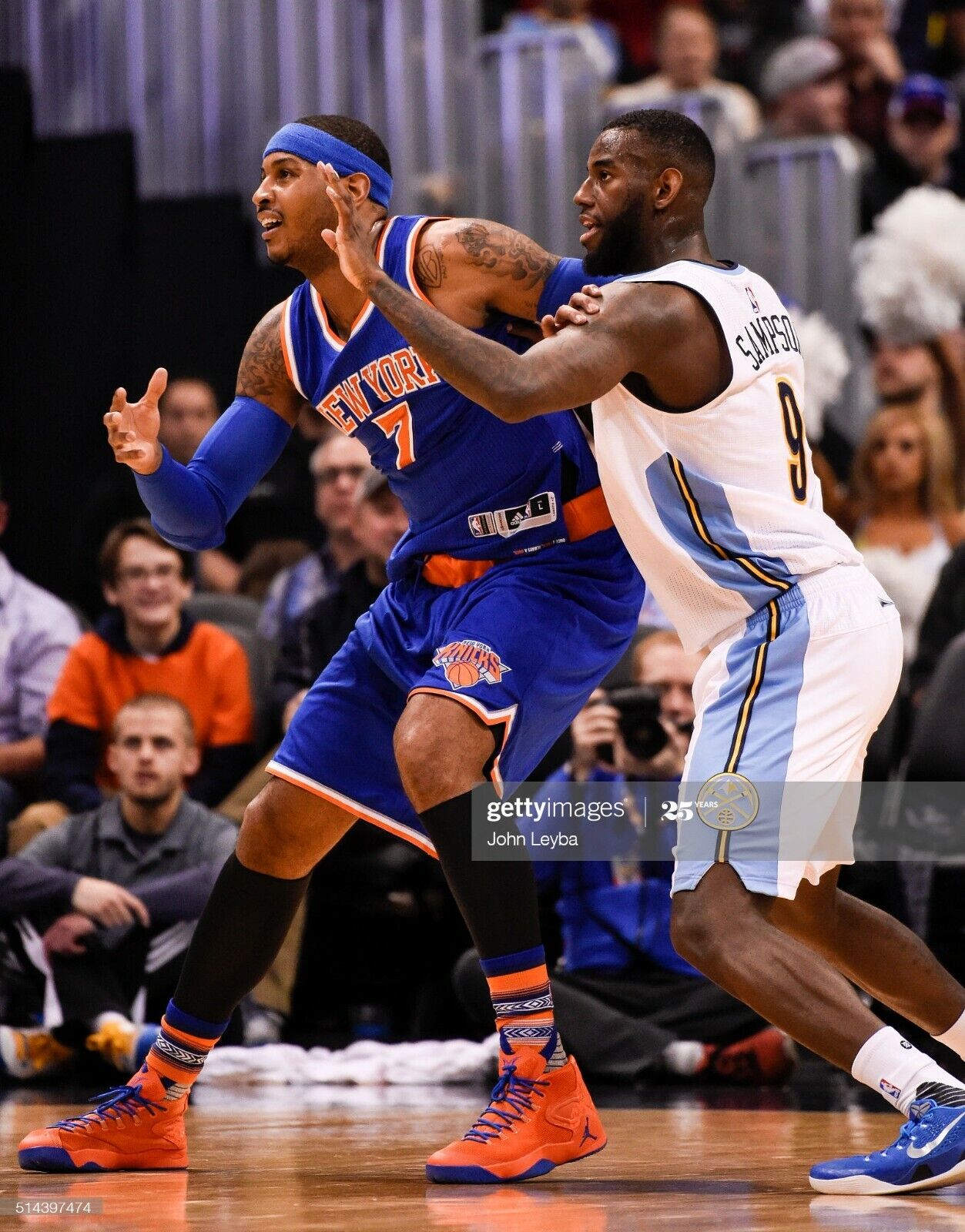 100% Authentic Carmelo Anthony Adidas Knicks Game Issued Jersey Size L+2" Mens