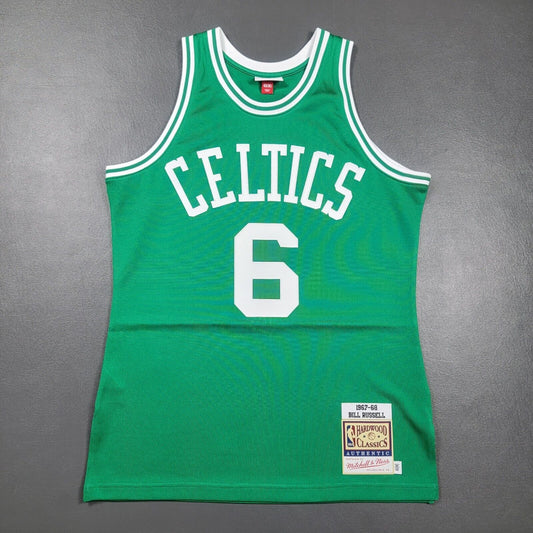 100% Authentic Bill Russell Mitchell & Ness 67 68 Celtics Jersey Size 40 M Mens