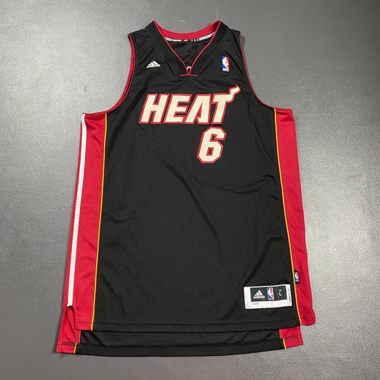 100% Authentic Lebron James Adidas Miami Heat Swingman Jersey Size L Mens