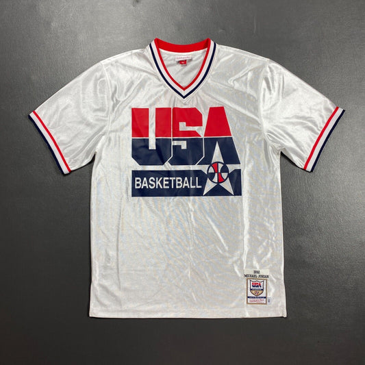 100% Authentic Michael Jordan Mitchell Ness 1992 Dream Team USA Shooting Shirt L