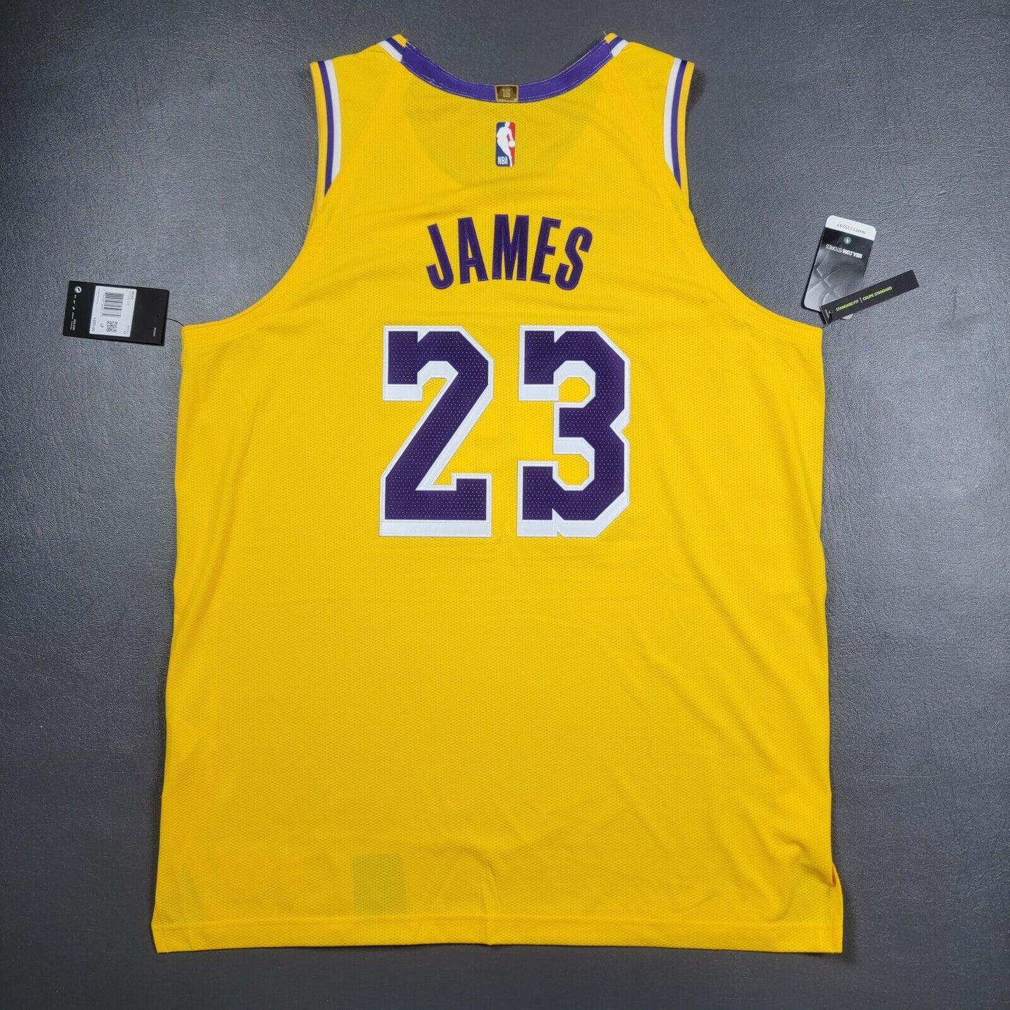 100% Authentic Lebron James Nike Icon Lakers Jersey Size 52 XL Mens Wish Patch