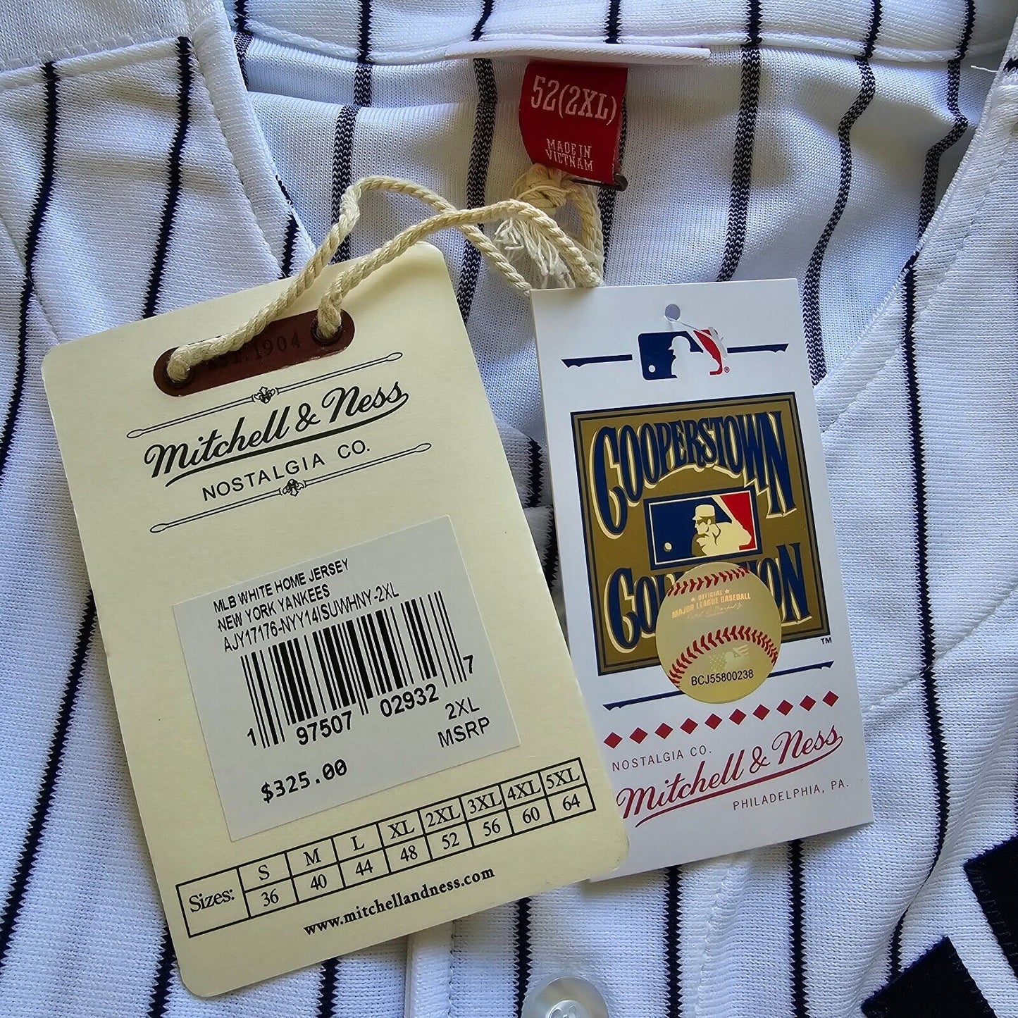 100% Authentic Ichiro Suzuki Mitchell Ness 2014 NY Yankees Jersey Size 52 2XL