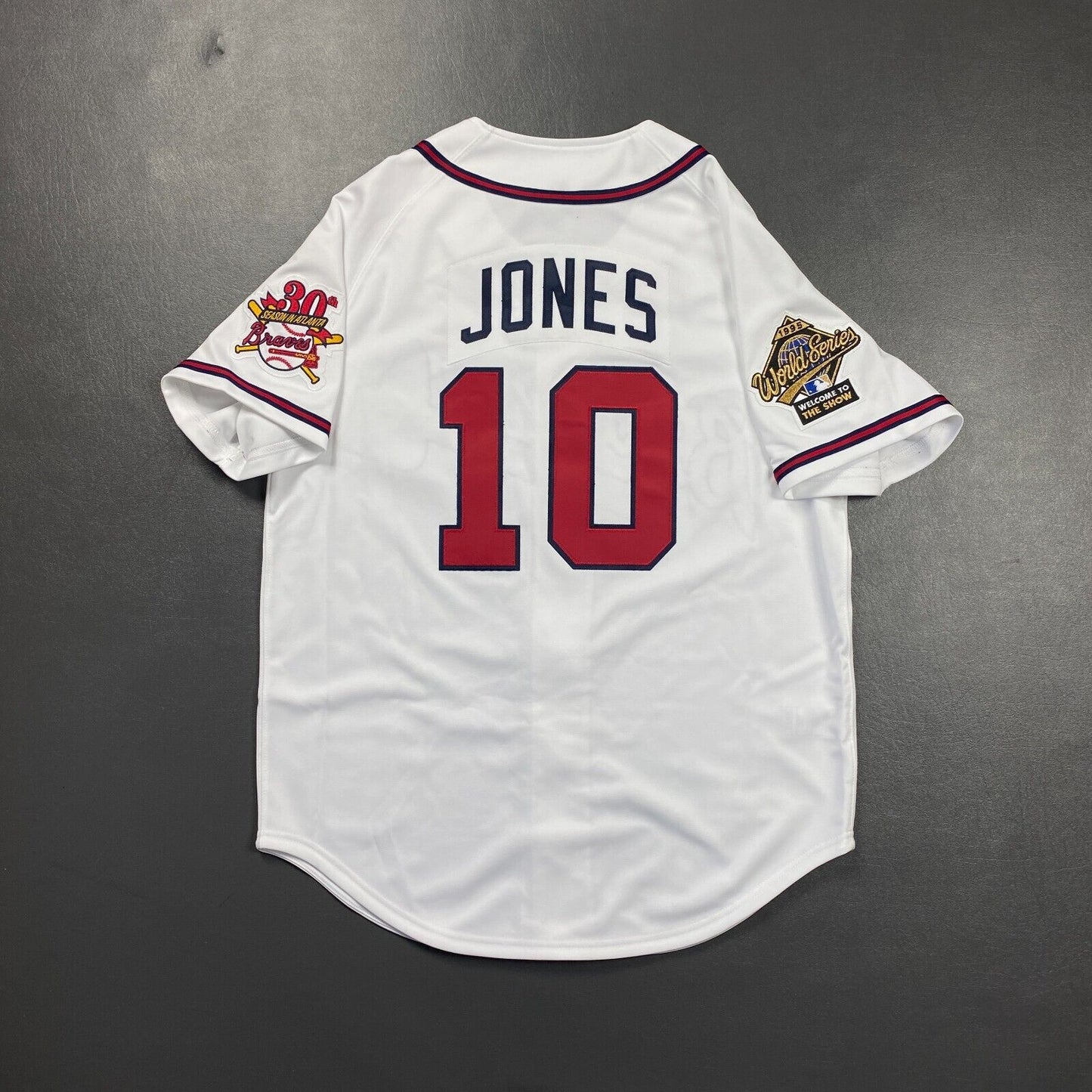 100% Authentic Chipper Jones Mitchell Ness 1995 Atlanta Braves Jersey 52 2XL