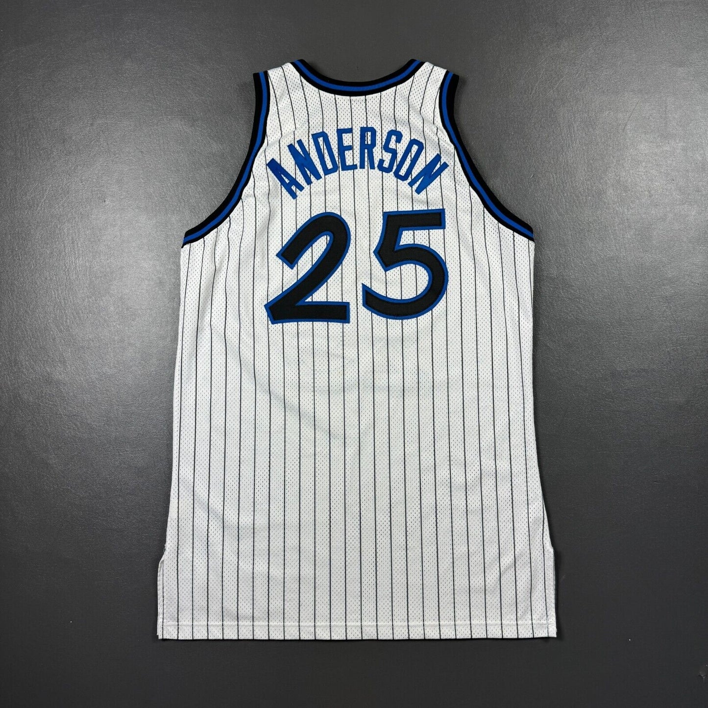 100% Authentic Nick Anderson Vintage Champion 96 97 Magic Pro Cut Game Jersey