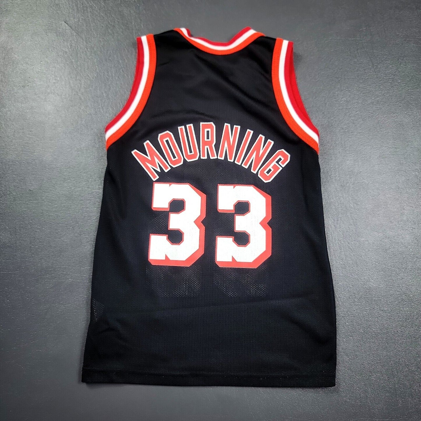 100% Authentic Alonzo Mourning Vintage Champion Heat Jersey Size S 6-8 Boys