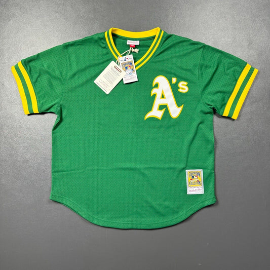 100% Authentic Rickey Henderson Mitchell & Ness Athletics BP Jersey Size 48 XL