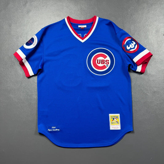 100% Authentic Ryne Sandberg Mitchell & Ness 1984 Chicago Cubs Jersey Size 44 L